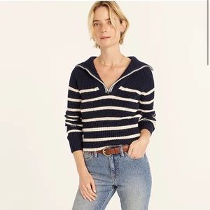 Jcrew Cotton-cashmere pullover in stripe - Navy - Small